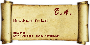 Bradean Antal névjegykártya